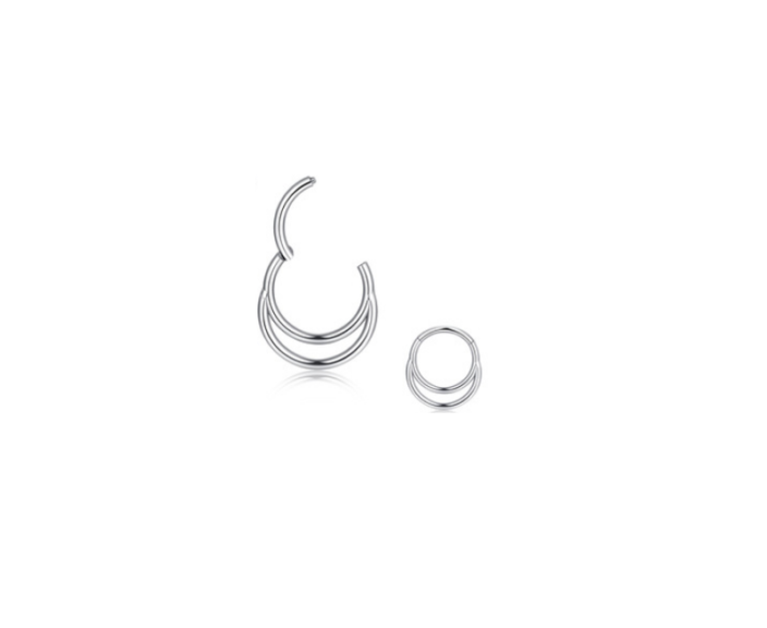 Steel 316l Or Titanium G23 Septum， Segment Ring Clicker Nose Ring Niceme Jewelry 0897